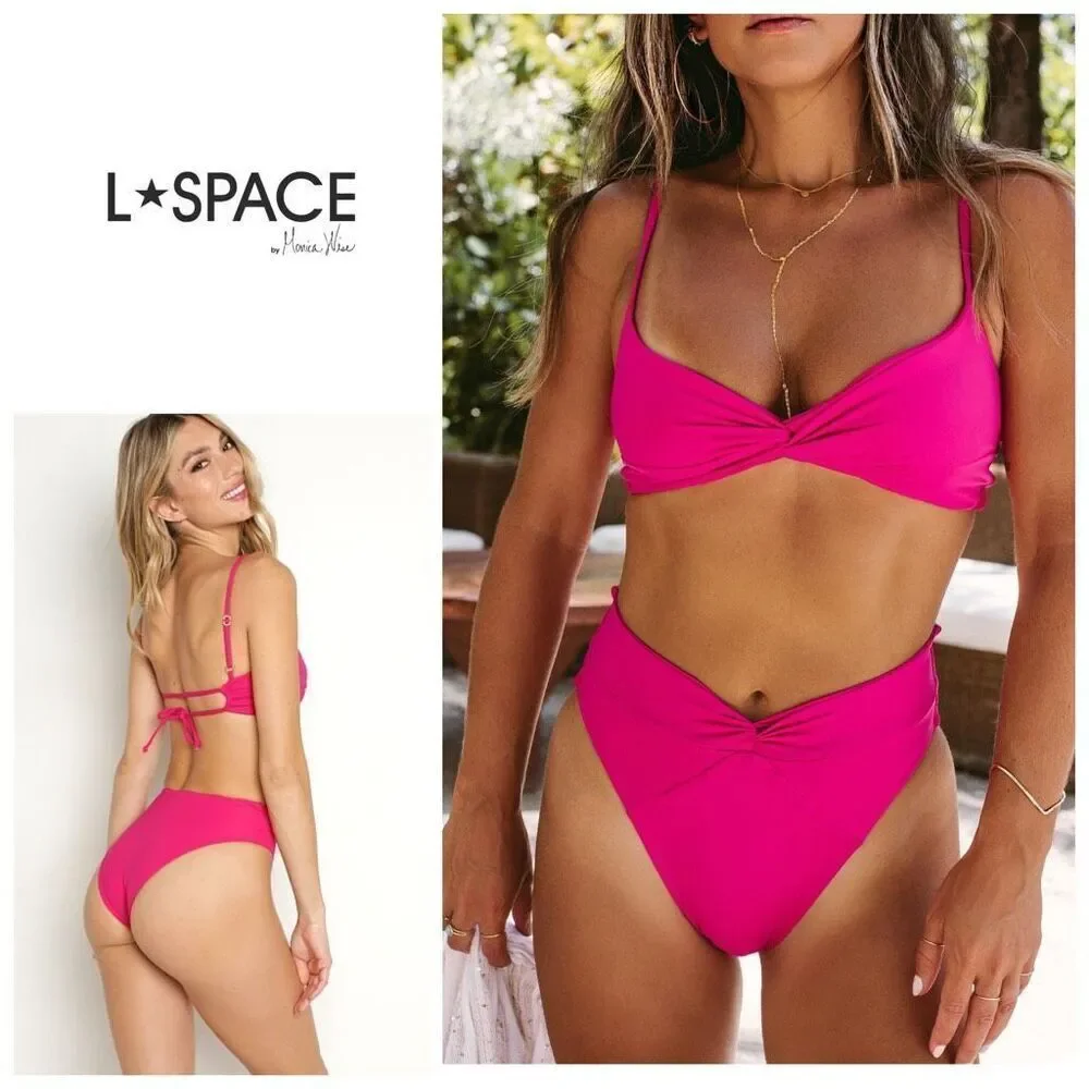 New. L*SPACE Pink D-cup bikini set. D-cup/small. Retails $209